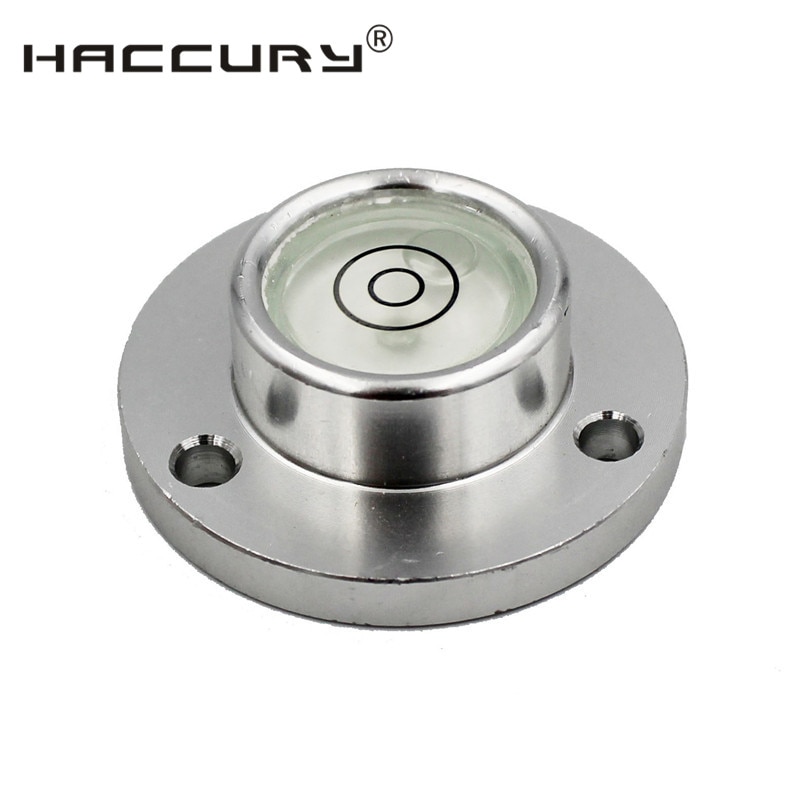 Haccury Hoge Precisie Metalen Kleine Waterpas Bubble Met Base Montage Gaten Maat 34X20X12 Mm Zwart witte Kleur