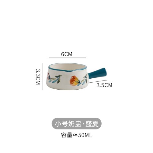 Modern ceramic small milk jug mini milk cup with handle milk jug coffee cup home breakfast salad oatmeal bowls cute tableware: small-4