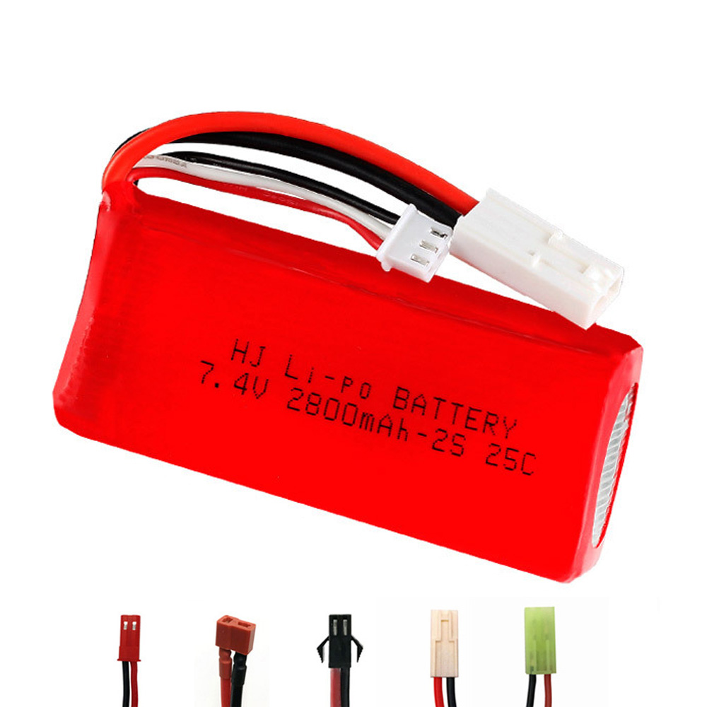 7.4V 2S 2800Mah Lipo Batterij Met Sm/Jst/EL-2P/T Plug Voor Feilun FT009 rc Speelgoed Boot Onderdelen 7.4V Hoge Capaciteit Lipo Batterij