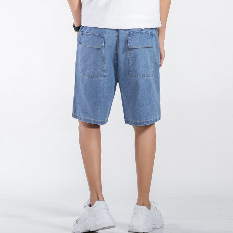 Plus størrelse herres jeans shorts sommer korte fragt bukser mænd afslappet blå rip curl korte jeans mandlige løse denim shorts