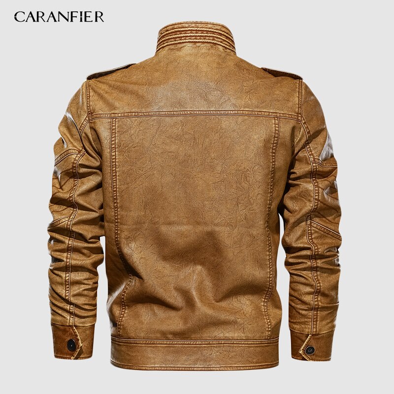 Caranfier 6xl herr pu-jacka skinnkappa höst slim fit motorcykeljackor i konstläder herrrockar märkeskläder kappor