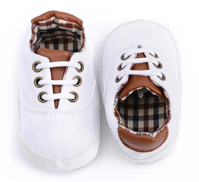 Baby Canvas Shoes Newborn Boys Infant Shoes Prewalkers Crib Shoes Nonslip Loafers First Walkers 11-12-13 Slip On SandQ Baby: white / 11