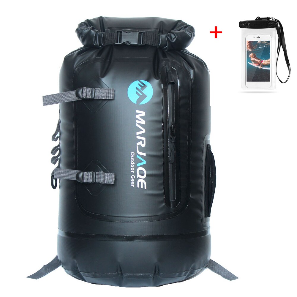 30l waterdichte droge tassen anti-aging ipx 6 zwemrugzakken met oprolbare bovenkant strandtas duikkajakzak 500d pvc-gaasdoekmateriaal: 30l zwarte