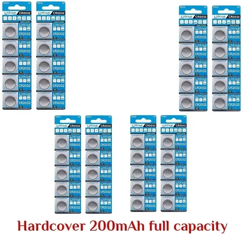 200mAh CR2032 CR 2032 DL2032 ECR2032 3V Lithium Battery for Watch Toy Calculator Car Key Remote Control Button Coin Cells: WHITE