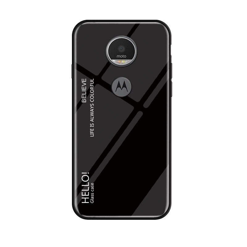 Para Motorola Moto E5 funda de lujo de cristal templado de silicona Marco de gradiente cubierta trasera protectora para Motorola Moto G6 Play: For MOTO G6 Play / 1