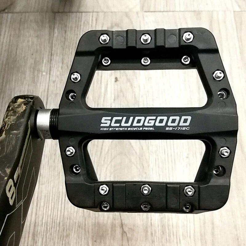 Bikein mtb pedaler nylon fiber ultralet flad pedal xc am bmx mountain road bike anti-slip fast gear big foot cykelpedaler