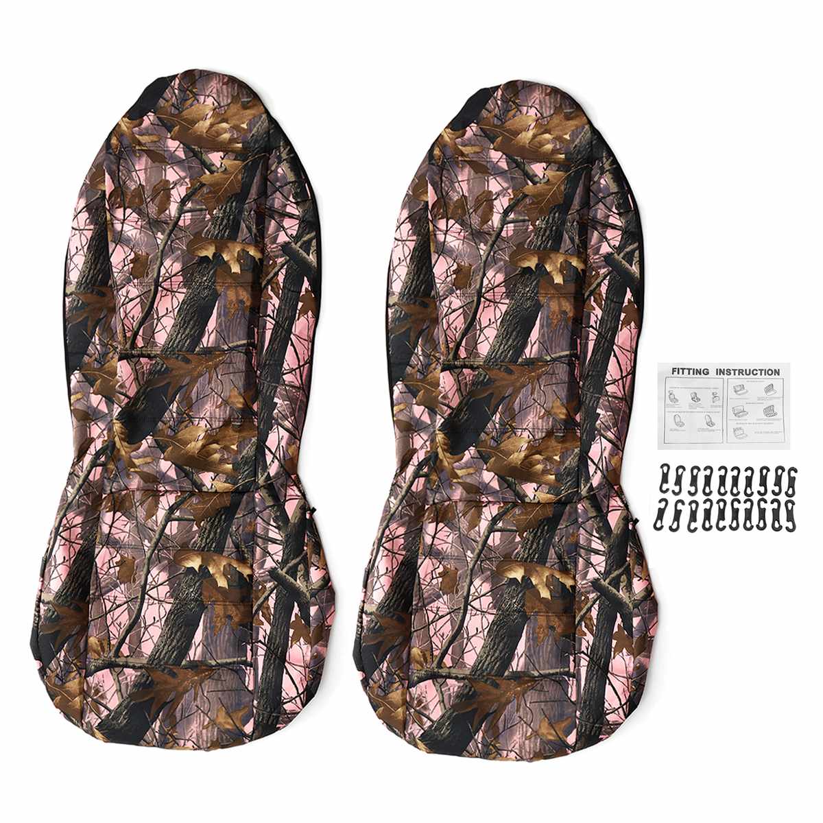 2 Stuks Auto Seat Cover Set Camo Camouflage Stof Voor-en Back Protector Fit Voor Jeep Pickup Truck Suv Meest auto