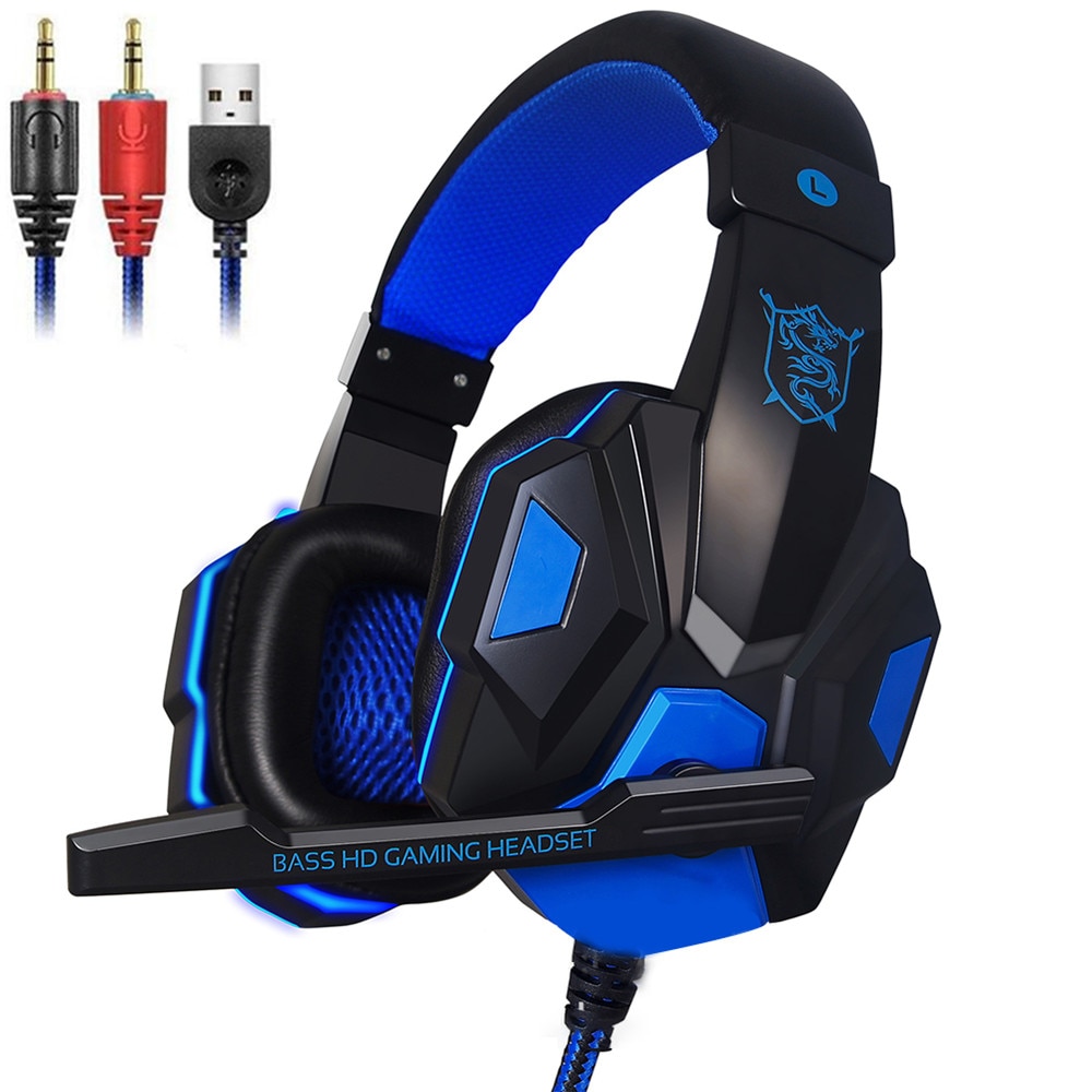 Trådbundna gaming headset pc musik stereo hörlurar hörlurar med mikrofon för  ps4 dator gamer headset 3.5mm