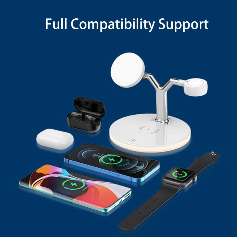 Wireless Charger, Type-C Interface 15W Three-In-One Wireless Charger for iPhone12 Mobile Phones, Samsung, Huawei