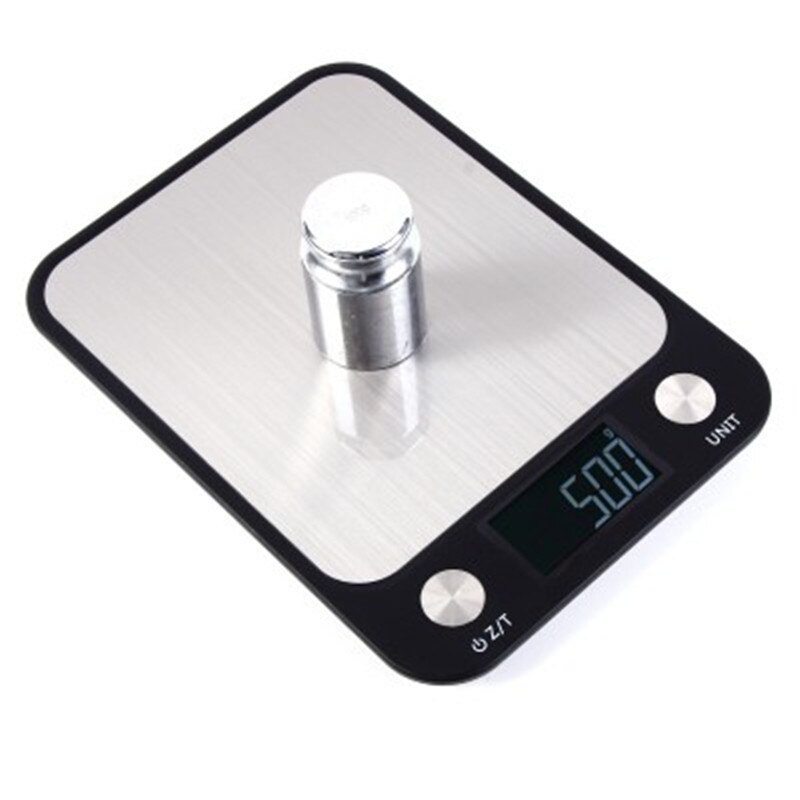 Báscula electrónica de cocina de acero inoxidable de 10KG, báscula Digital para alimentos de 5KG/1g, herramientas de pesaje para panadería, báscula de alimentos para el hogar