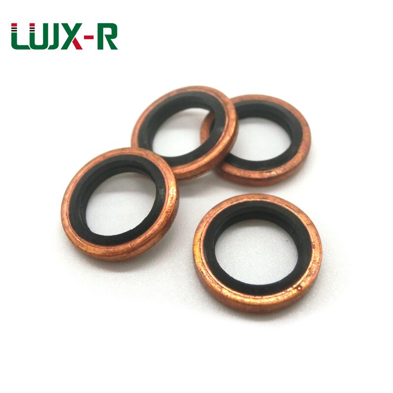 LUJX-R Gebonden Wasmachine Nitril Rubber Pakking Metalen Rode Cooper Seal Ring Metric M6/8/10/12/ 14/18/20/22-60 Olieaftapplug Wasmachines