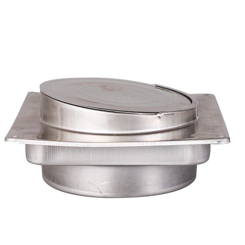 Wall Air Vent Exhaust Fan Pipe Check Valve Dia. 150mm For Kitchen Toilet Ventilation System Exhaust Flue Pipe Stainless Steel
