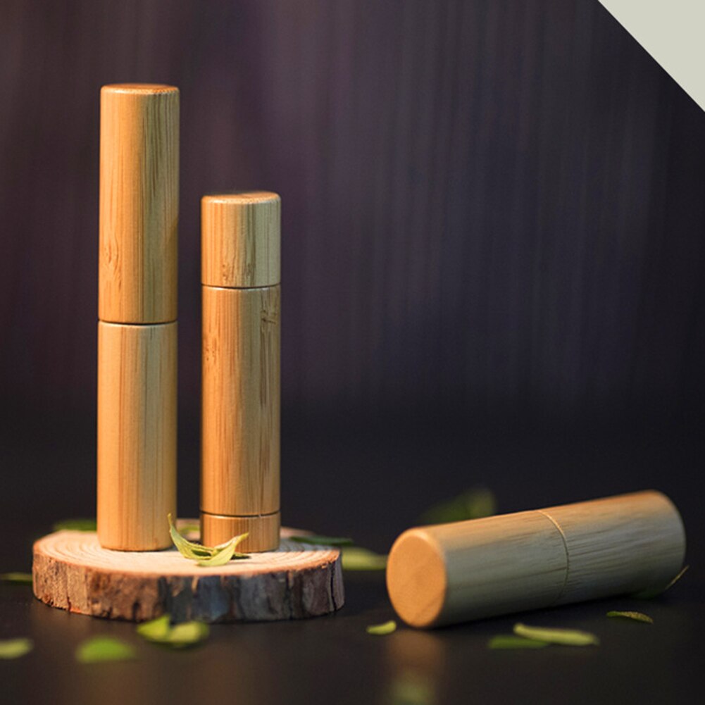 Miljøvenlig bambus læbestift tube læbe brutto beholder biologisk nedbrydelig læbestift flaske tom tube beholder gør det selv genopfyldelig flaske