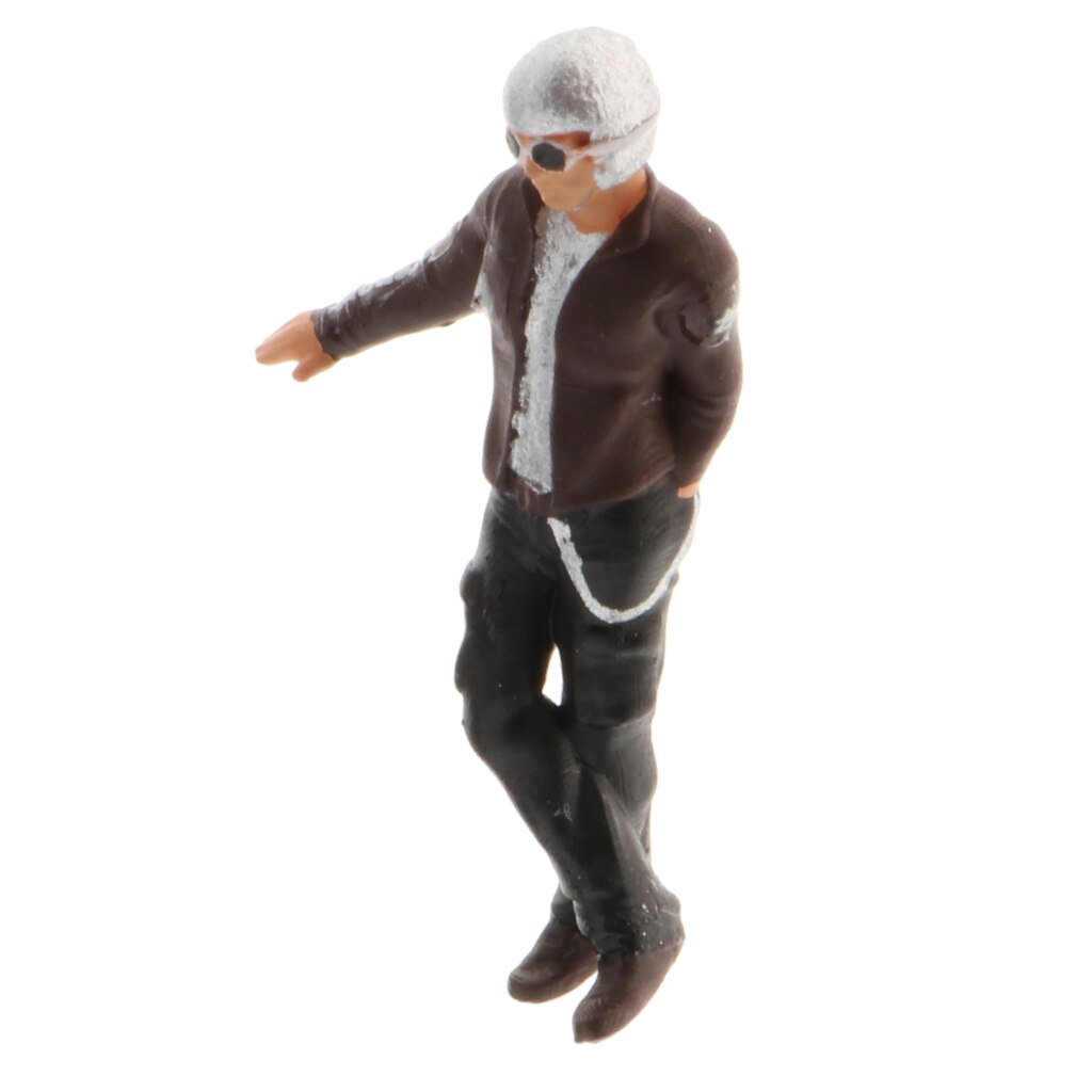 Standard 1/64 mini miniatyr människor figur gata arkitektur tillbehör: Brun man