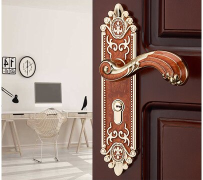 klasyczny wyciszenie sypialni nut klamka blokada bezpieczeństwa podział cichy zamek meble wewnętrznego drzwiowego: bursztyn czerwony