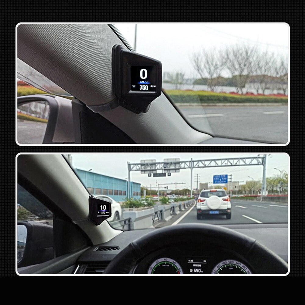 Universal Heads Up Display Gauge Car Hud OBD2 GPS Speedometer Dual System MPH Engine RPM Over Speed Alarm Odometer Accessories