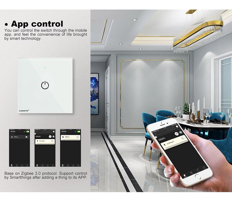 ZIGBEE Wall Switch AC100-240V Bulb switch zigbee led remote Smart Light Control Work With Zigbee APP Gateway Samrt Phone Control