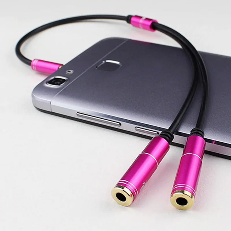 3.5mm Splitter Cable for Computer Jack 3.5mm 1 Male To 2 Female Mic Y Splitter AUX Cable Headset Splitter Adapter: Red