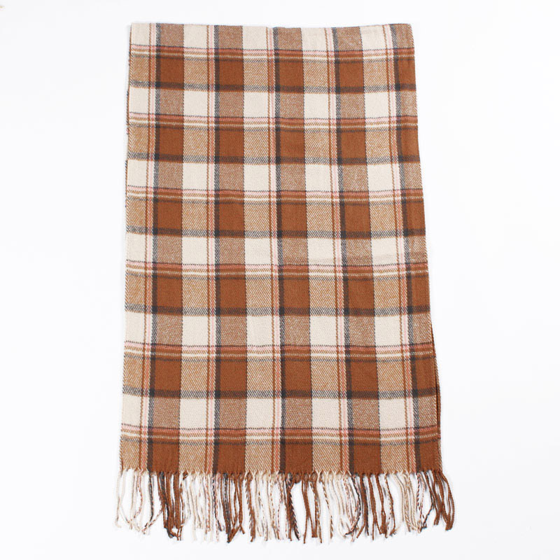 Oversized pashmina kwastjes wintersjaal dames geruite deken sjaal acryl wikkels sjaals kasjmier dames foulard femme sjaals: 11
