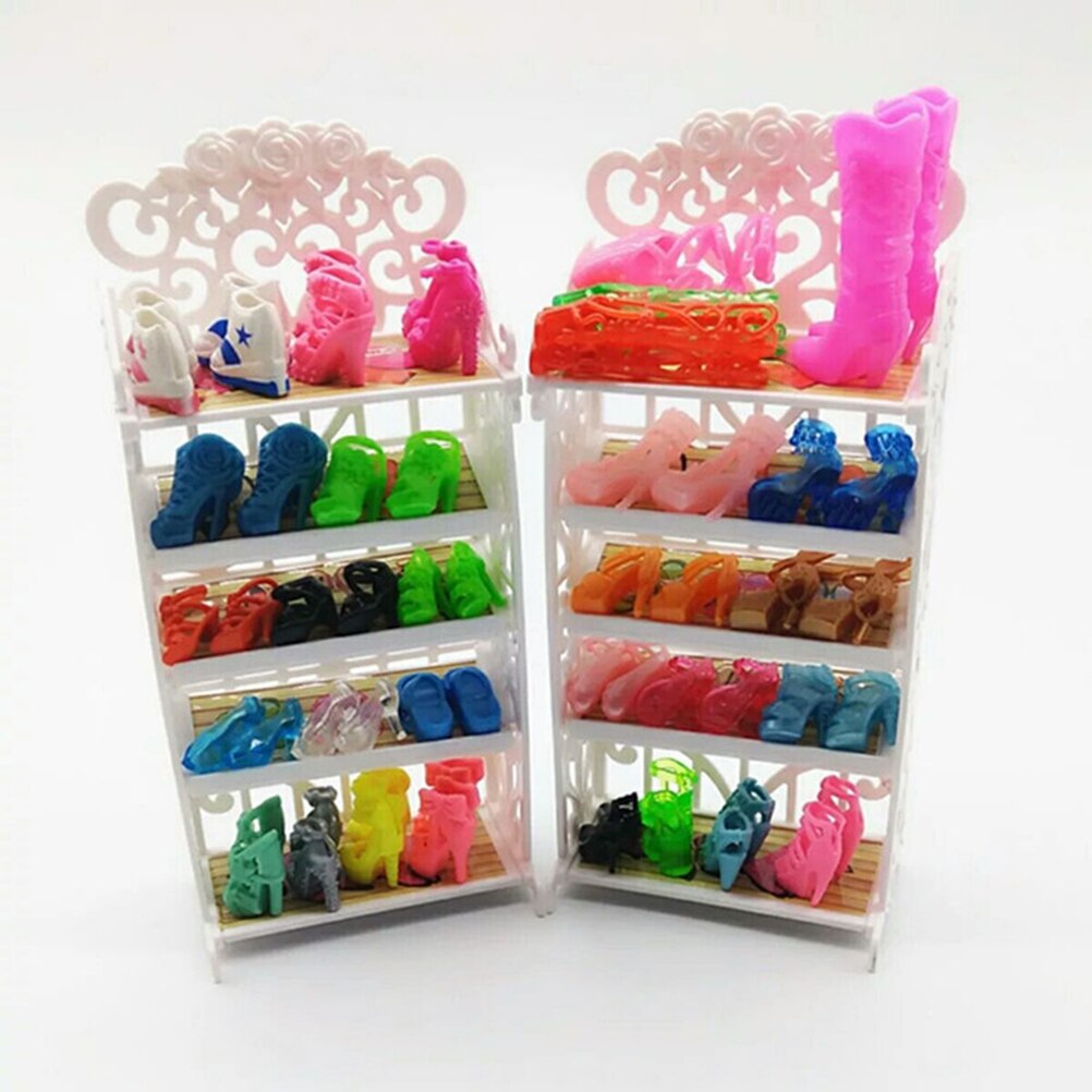 1Pc Pop Schoenen Hanger Rack Plastic Kleine Portative Pop Schoenen Stand Pop Schoenen Houder voor Thuis Kinderen Poppen