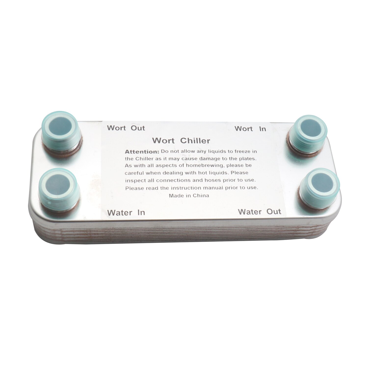 Stainless Steel 304 Plate Wort Chiller - 11 plates Brewing Chiller, 1/2" NPT Garden Hose Thread