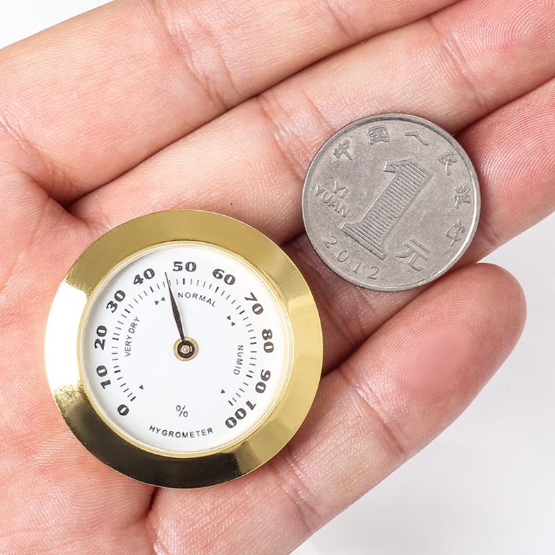 38mm Round Glass Analog Hygrometer For Humidors ，For Guitar Violin Cigar Tobacco