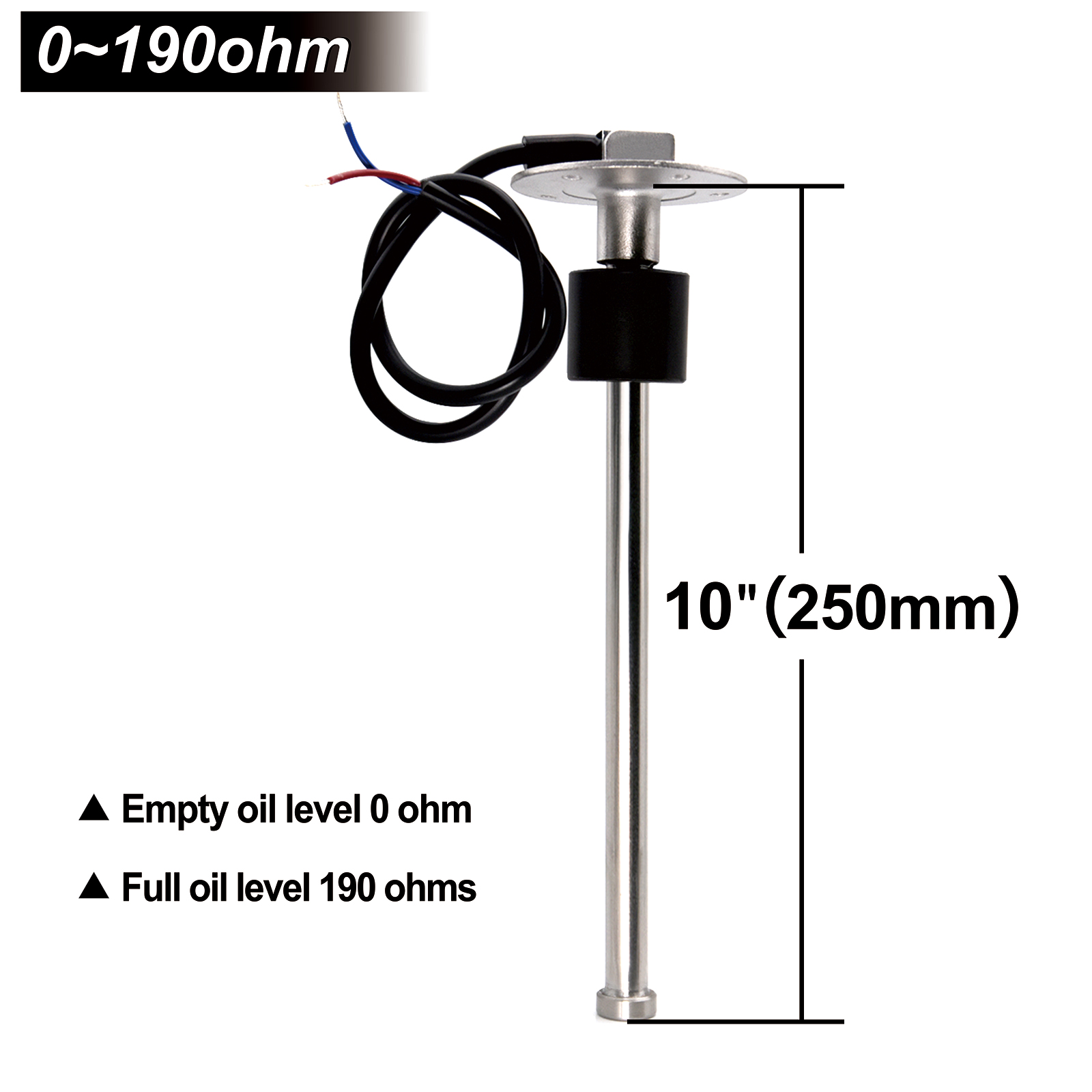 0-190 Ohm Kraftstoffstandsensor/Wasserstand Edelstahl A5 Sensor für Auto Auto Stiefel Wassertank Füllstandsanzeige Kraftstoffstandsanzeige: Gold