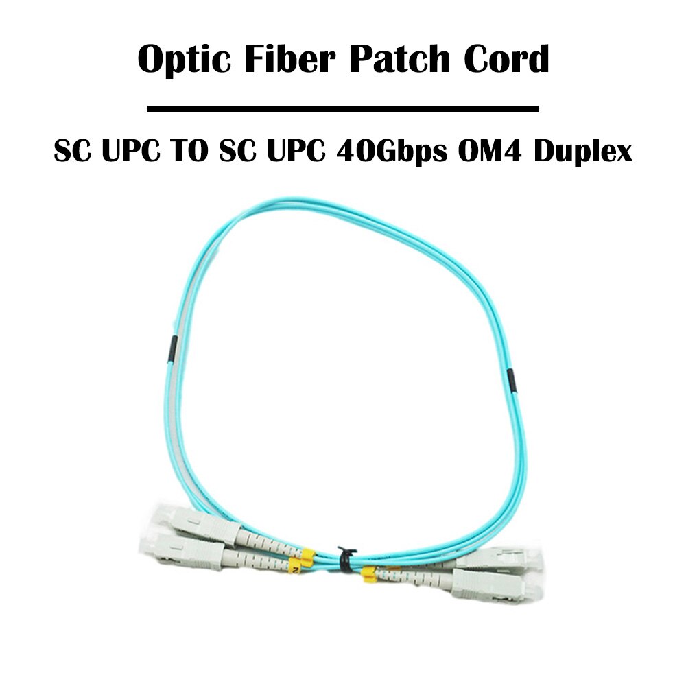 15 Meter SC UPC TO SC UPC 10Gbps OM3/ 40Gbps OM4 MM 50/125 Multi Mode Fiber Patch Cord Duplex 2.0mm FTTH Jumper Cable: 40G OM4