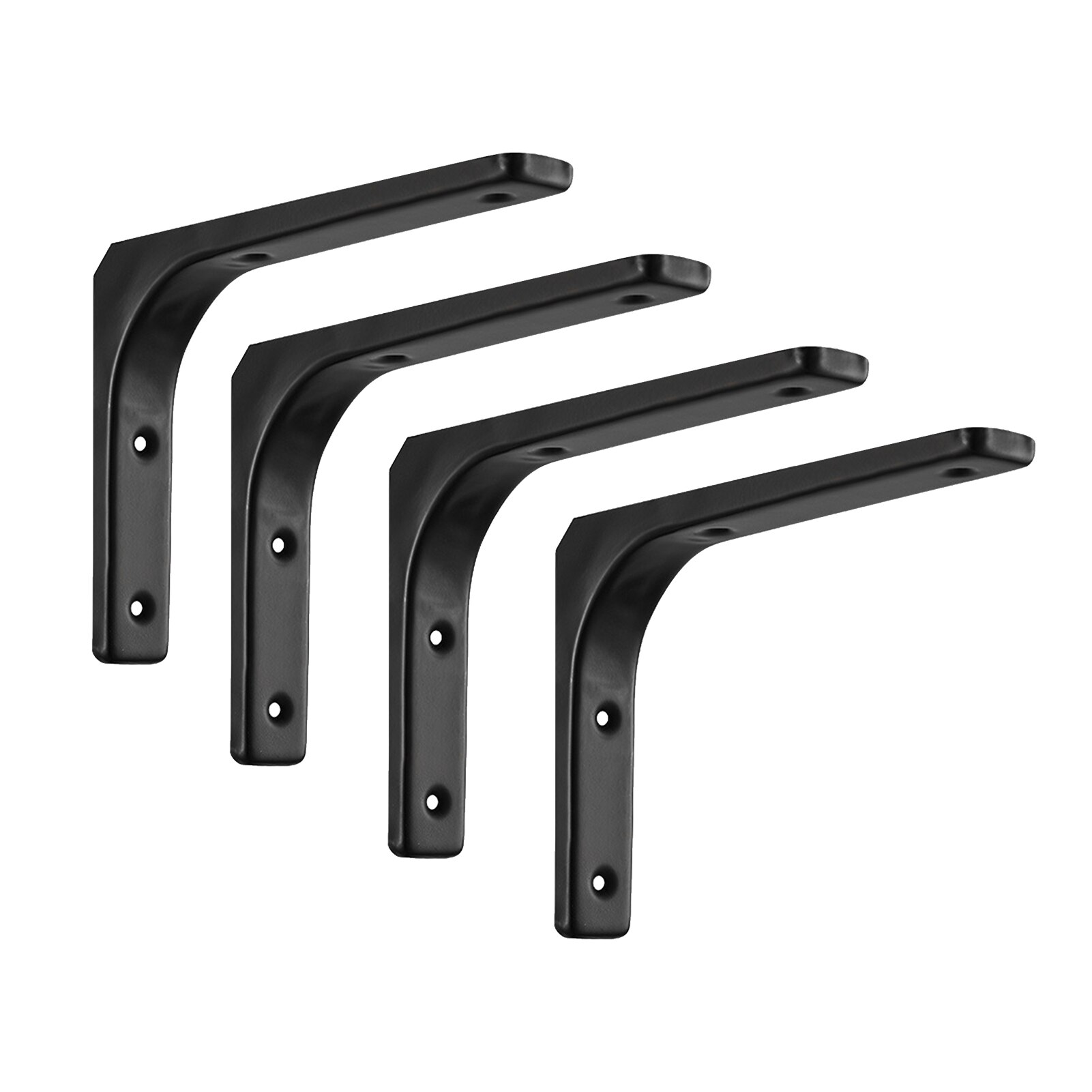 4pcs Corner Brace Support Shelf Bracket L Shaped Steel Home Decor Hardware Right Angle DIY Wall Mount Furniture Heavy Duty: Black 200x150mm