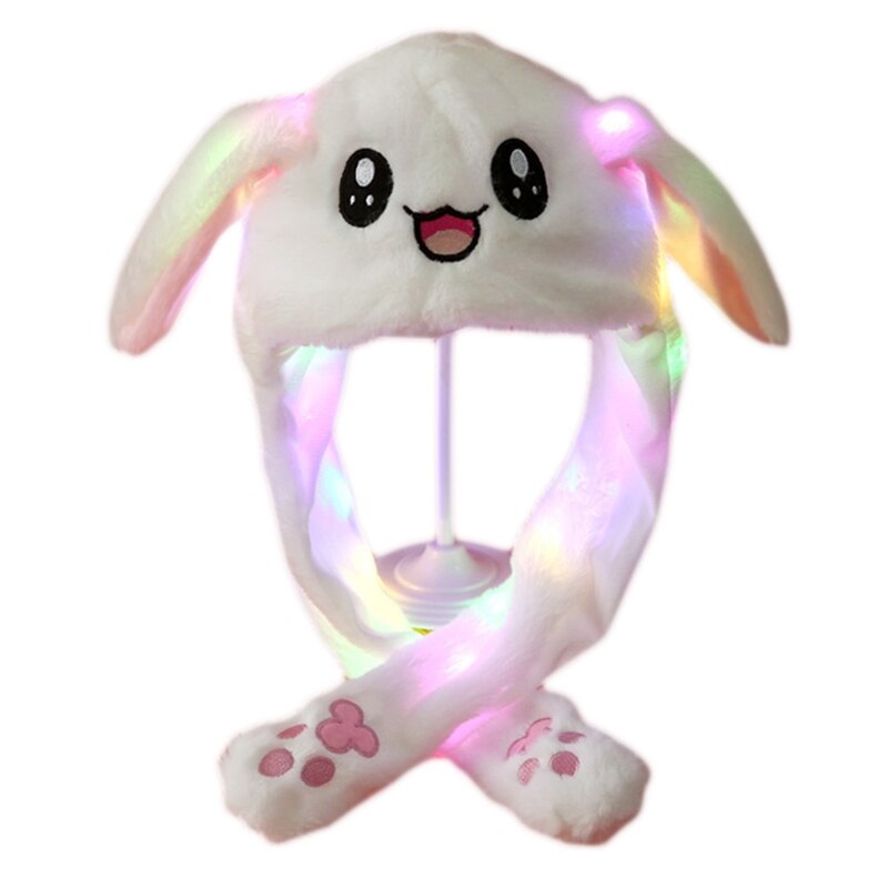 Allumer Chapeau En Peluche avec des Oreilles Mécaniques Dessin Animé Lapin Panda LED Couvre-oreille: A