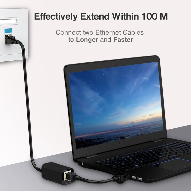 RJ45 Connector Coupler Cat8/7/6 Ethernet Adapter 8P8C Network Extender for Ethernet Cable Female to Female Ethernet Connector