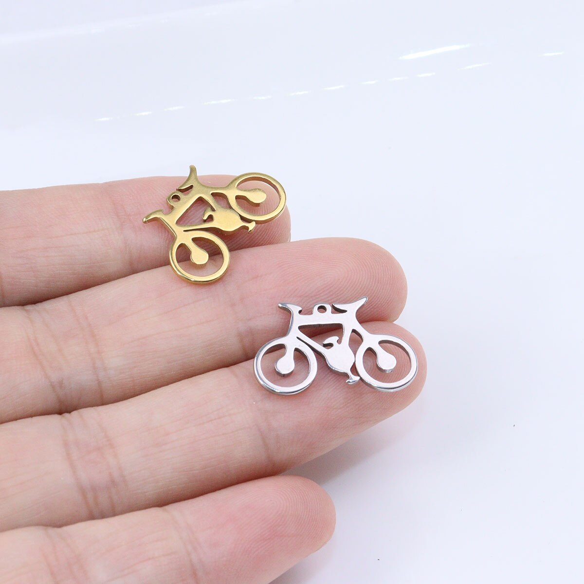 10 stk 20*13mm engros cykel charms i rustfrit stål vedhæng gør-det-selv halskæde armbånd, der ikke falmer farveløst