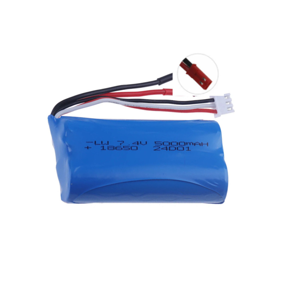 7.4V 1500/3000/3500/5000 mAh JST/T/SM Plug 18650 2S li-ion Battery for Wltoys 144001 12423 10428 12429 12401 RC Car Spare Parts: Ivory