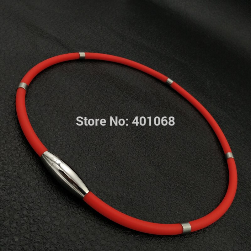 high negative ion energy silicone necklace, germanium titanium health sports necklace, multi-colored magnetic necklace