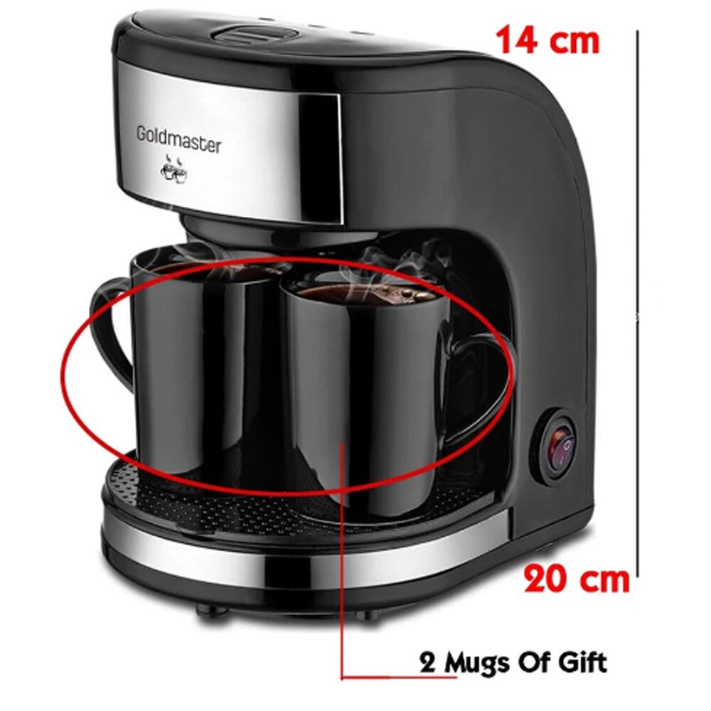 Coffee machine Gold 300ml Smart Filter Coffee Machine 2 Coffee Cups