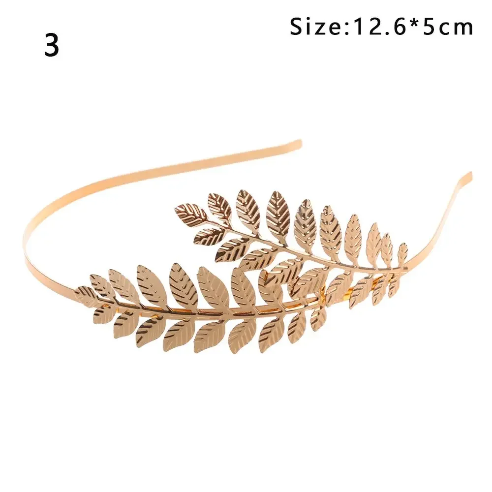Serre-tête en forme de feuille dorée pour femme, accessoire de coiffure de mariée, diadème romain, couronne, bijoux: green