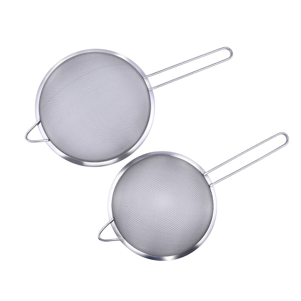 7 Sizes Stainless Steel Wire Fine Mesh Oil Strainer Flour Sifter Sieve Colander Kitchen Cooking Spoon