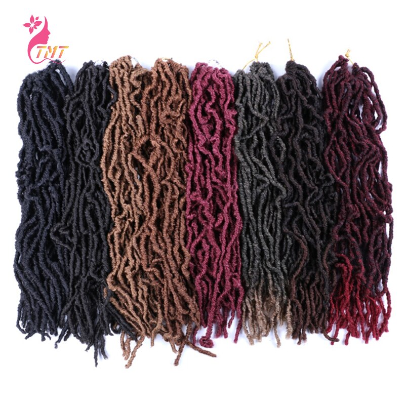 Nu Locs pelo Crochet 24 pulgadas rastas baja temperatura fibra sintética de pelo trenzado Facu Locs Crochet extensión de trenza de cabello