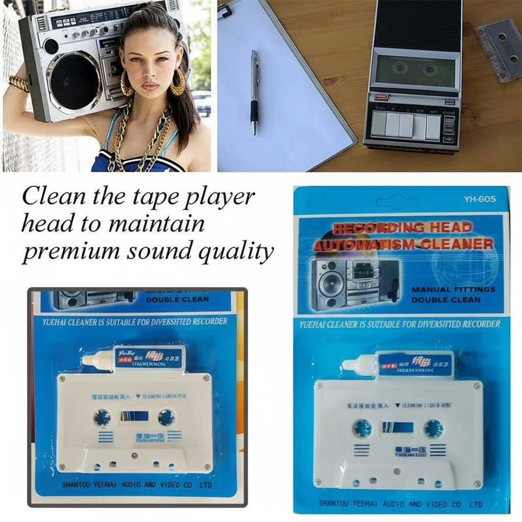 Cassette Tape For Head Cleaner Home Tape Player Cleaning Products Demagnetizer Kits Audio Player Deck Recorder Cleaner Fluids