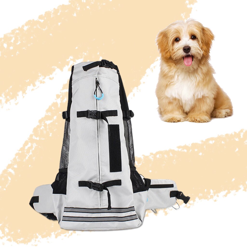 Medium Dog Carrier Backpack Pet Carrier , Breathable Corgi Travel Bag for Walking Hiking Bike Motorcycle: Grey