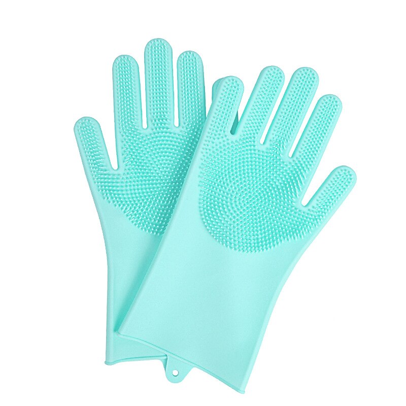 Guante de aseo para mascotas, cepillo de silicona para perros y gatos, guantes para quitar el pelo, limpieza de baño, masaje, cepillo de pelo de silicona para perros: Light Green