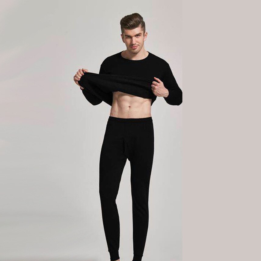 Men's Thermal Underwear Double Layer Plus Velvet Thick Thermal Underwear Large Size 4XL For Russian and Canadian Men Keep Warm
