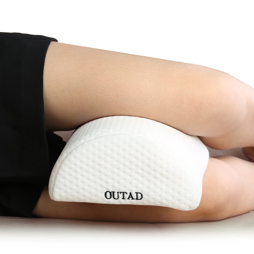 Outad Comfortabele Rugpijn Relief Halfmoon Bolster Met Memory Foam Semi-Roll Kussen Wasbaar Verwijderbare Biologisch Katoen Cover