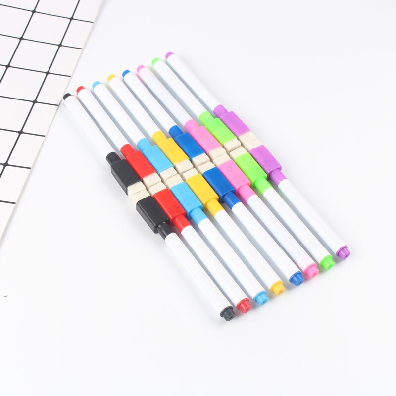 20Pcs/lot White Board Marker Pen Dry White Board Markers With Eraser School Classroom Office Supplies Children DIY Graffiti Pen
