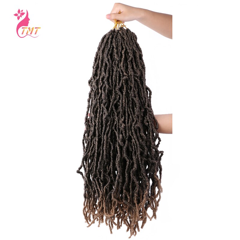 Extensiones de pelo largo para mujer, postizo de pelo largo trenzado de ganchillo, negro, diosa suave Nu Locs, rastas de pelo de ganchillo de 24 '', 20 hebras por paquete: T27