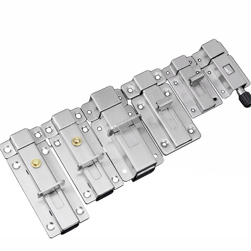 1Pcs 2/3/4 Inch Stainless steel Spring Bolt Safe Door/Window/Drawer/TOILET/Bolts Manual Automatic Security Bolt Barrel Pull Bolt