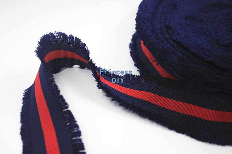5m/L 45mm Grosgrain Polyester Webbing Striped Red Navy Blue Ribbon Bag Decorated Tape Trim DIY Hairbow Brooch Garment Accessory