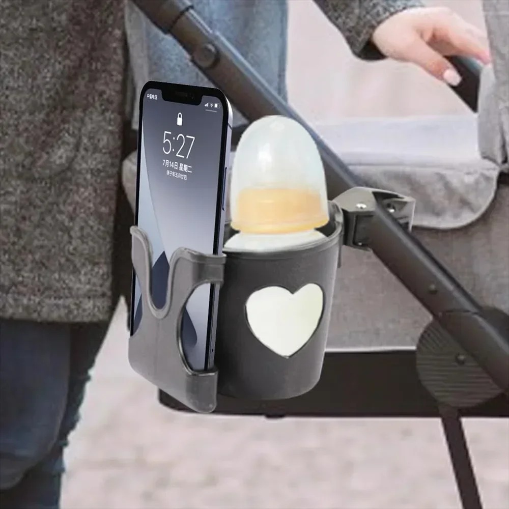 2-in-1 kinderwagen bekerhouder telefoonhouder multifunctionele universele flessenhouder kinderwagenaccessoires bekerhouder