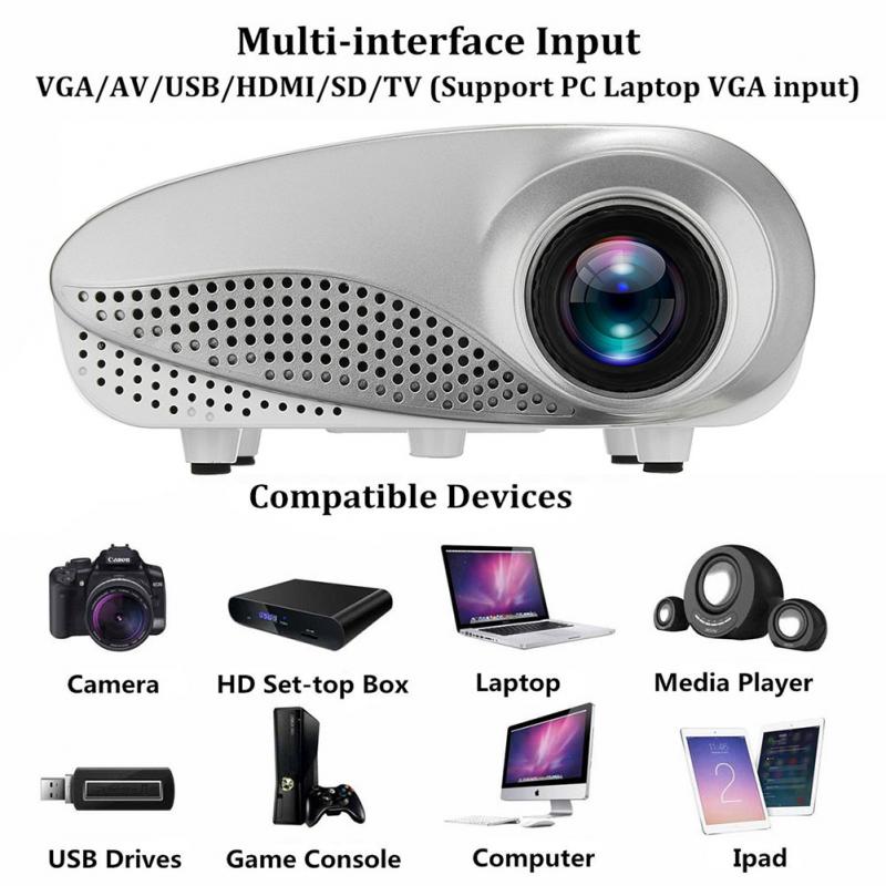 Portable LED 1080P projecteur Home cinéma cinéma multimédia HDMI USB AV