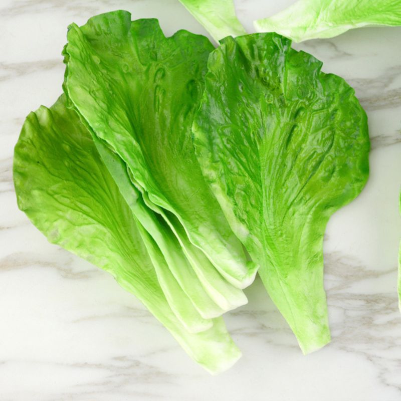 Hojas artificiales de lechuga vegetal, simulación de hojas falsas realistas para decoración de en casa, Festival de cocina